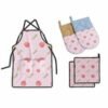 Coral and Pineapple Pink - VSL Apron Mitten Pot Holder Bundle 2