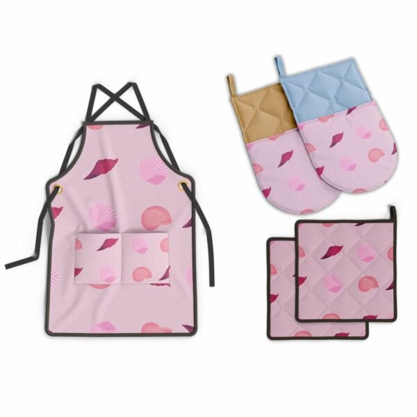 Shells Pink - VSL Apron Mitten Pot Holder Bundle 2